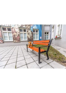SMIALEK gyerek köztéri pad karfával paliszander, kerti pad gyerekeknek.