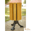 Lódz teakfa színű öntöttvas szemetes köztéri bútor